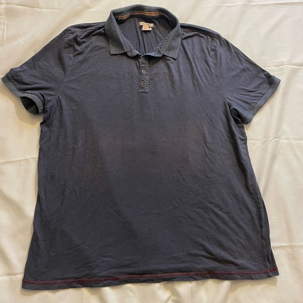 Carbon 2 Cobalt Mens Blue Short Sleeve Half Button Pullover T Shirt Size XLT